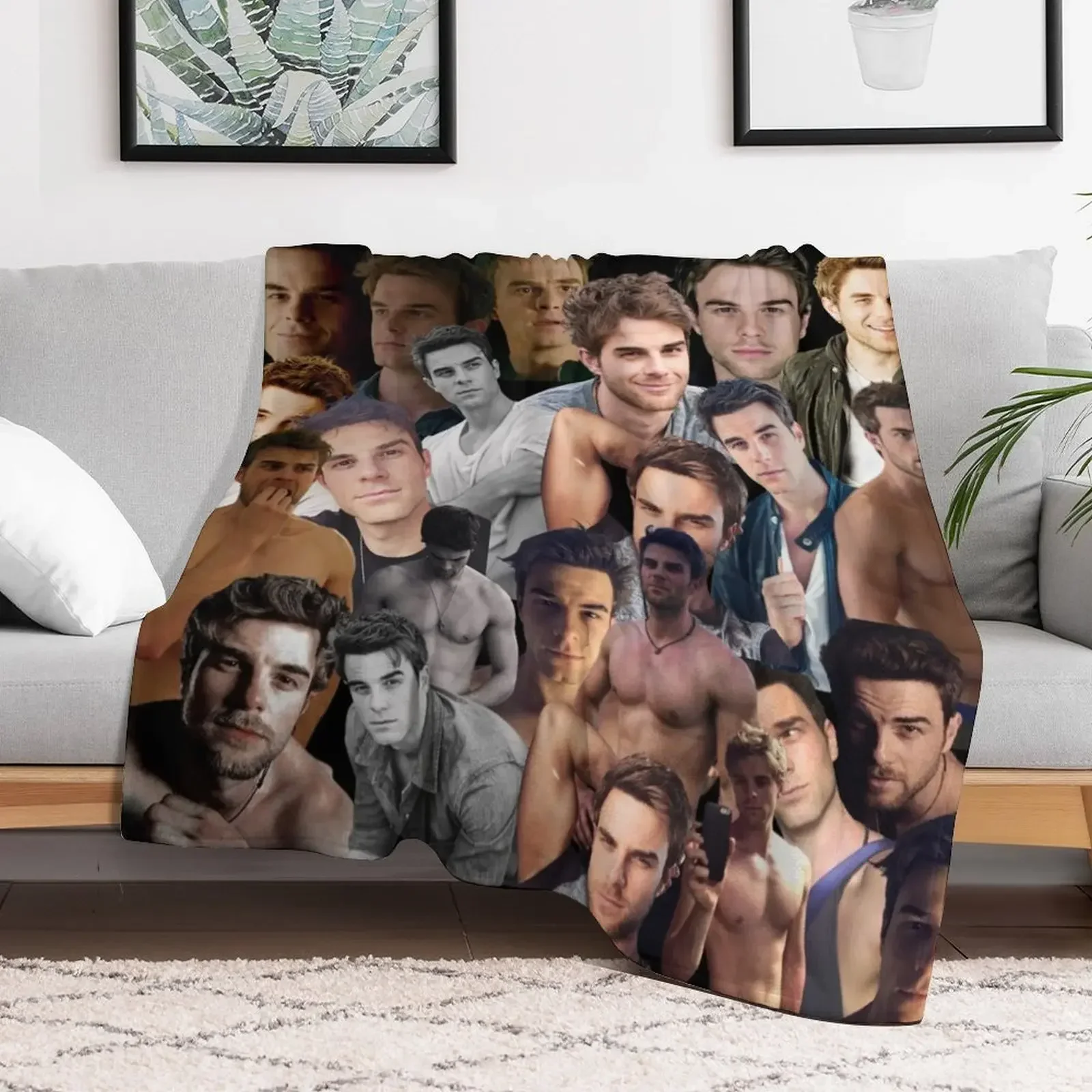 

kol mikaelson photo collage Throw Blanket Thins Luxury Designer Vintage Blankets Hair decorative Blankets