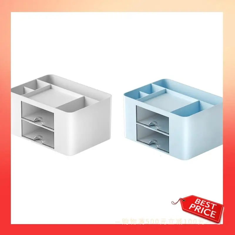 

ABNR 2 шт. синий + белый простой прозрачный ящик для хранения ящиков детский студенческий офисный настольный орнамент держатель для ручек простой в использовании