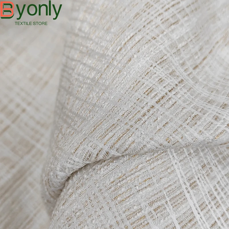 

Новые жемчужные кружевные кремовые тканые жаккардовые шторы для гостиной, спальни, французского окна, балкона, шторы на заказ, готовый продукт