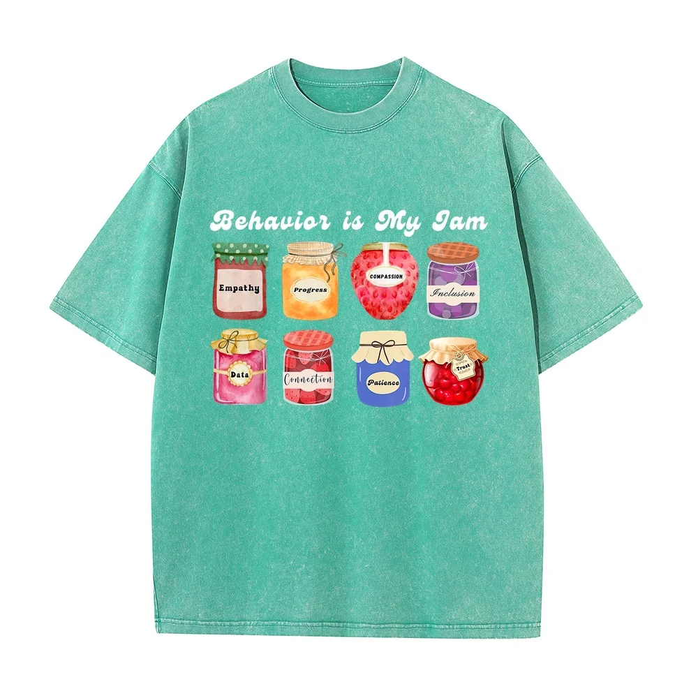 Retro Behavior is My Jam ABA RBT Therapist Analyst T-Shirt 애니메이션 Tshirts T Shirts Herren Casual Gift Cotton 100 Short Sleeve