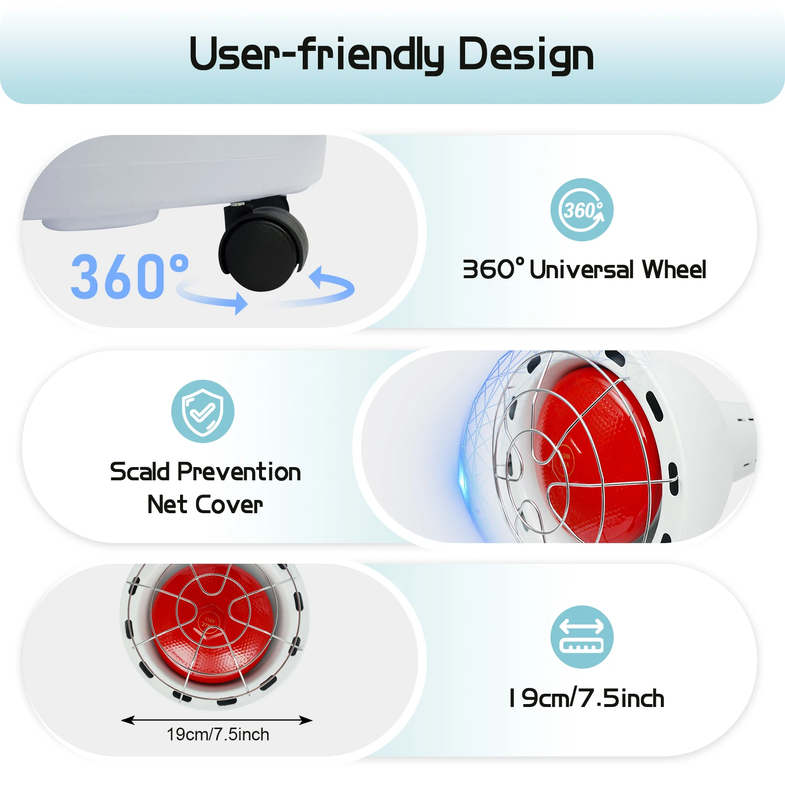 Lampa do terapii światłem dalekiej podczerwieni 275W Lampa grzewcza do terapii czerwonym światłem na ulgę w bólu 360 °   Obrotowe, regulowane narzędzie do terapii światłem