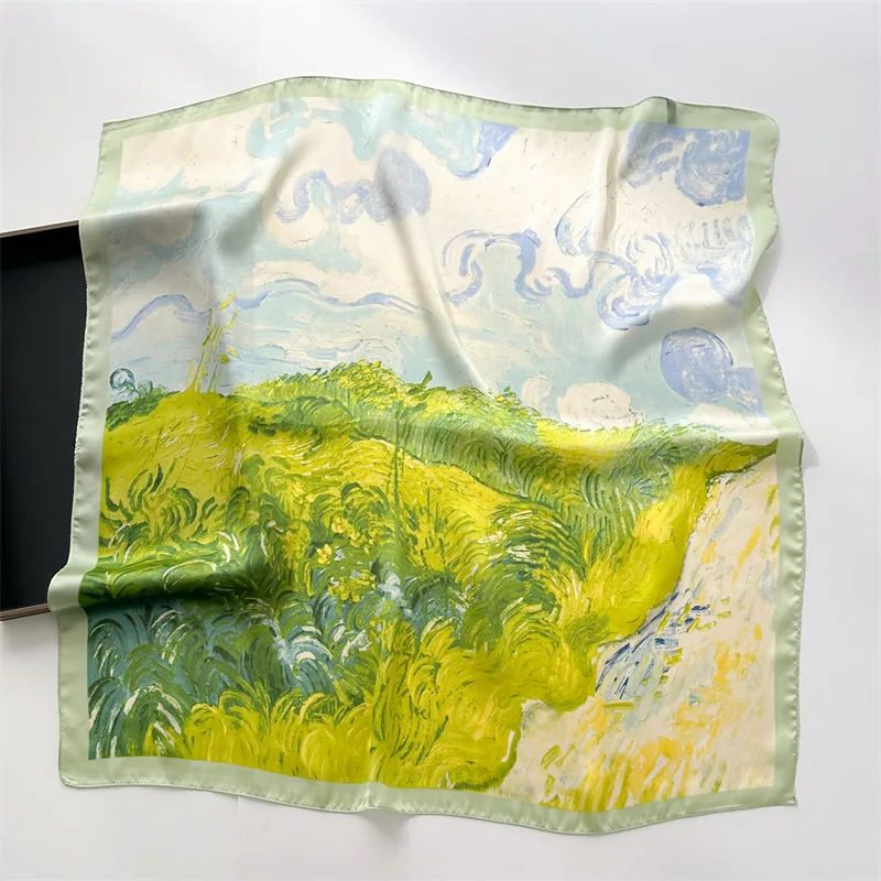 

Высокое качество, роскошный брендовый шарф, шелковый шарф соответствующего цвета, летний женский хиджаб 70x70 см, повязка для волос, шаль, дорожное полотенце, женская бандана