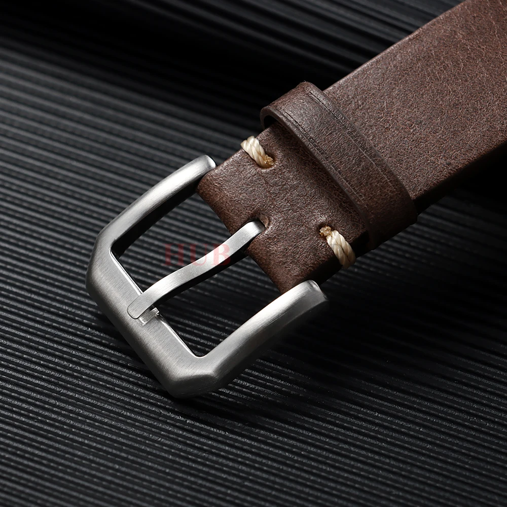 20mm 22mm 송아지 가죽 시계 밴드 오메가용 세이코 스마트워치용 스티칭 시계 밴드 소가죽 스트랩 다크 브라운 시계 액세서리