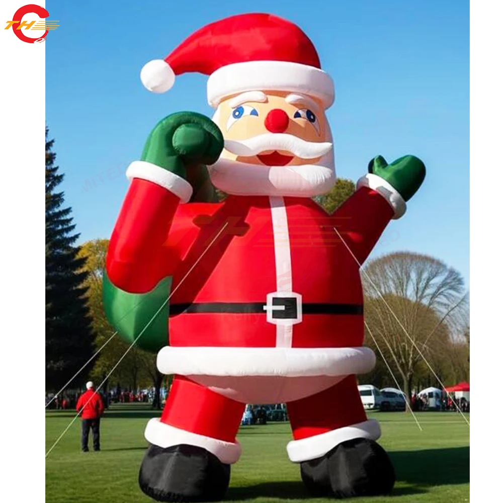 6mH Oxford Fabric Inflatable Santa Claus Model for Christmas Yard Decoration Outdoor Advertising Giant Christmas Old Father