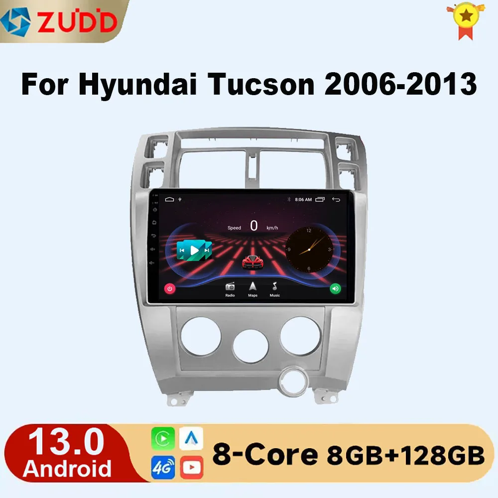 

Android 13 Car Radio for Hyundai Tucson 2004-2013 Multimedia Video Player Navigation 2 Din DVD Head Unit Stereo Carplay Speakers