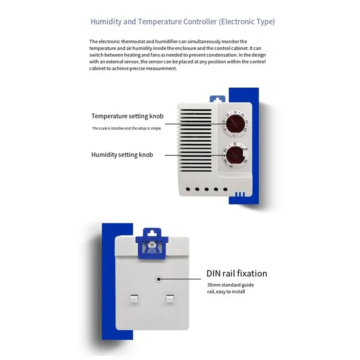 Temperature and Humidity Controller Low Voltage Cabinet Electronic High-Accuracy Temperature and Humidity Regulator
