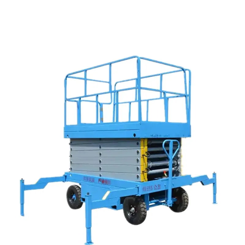 6M Semi-automatic Hydraulic Lift  Scissor Lift Lifting Platform Manually Operated with Ordinary Mechanical Outriggers for Sale