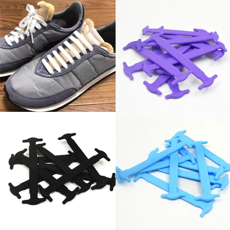 16Pcs/Set No Tie Shoelaces for Kids and Adults 13 Colors Elastic Silicone Shoe Laces Lazy Athletic Shoes Lace All Sneakers Fit