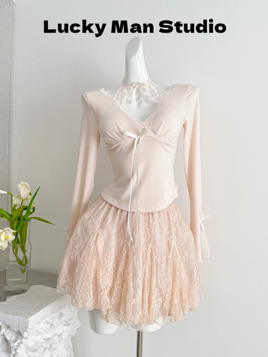pure-desire-collezione-autunnale-linea-luckyman-top-a-balerina-e-gonna-a-meta-lunghezza-ideale-per-ragazze-adolescenti-maglietta-a-maniche-lunghe-uniforme-scolastica