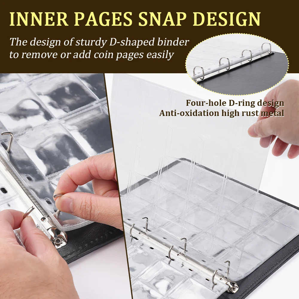 Leather loose-leaf empty book collection notebook with 20 inner pages *10 pieces    banknotes coins stamps gifts souvenirs