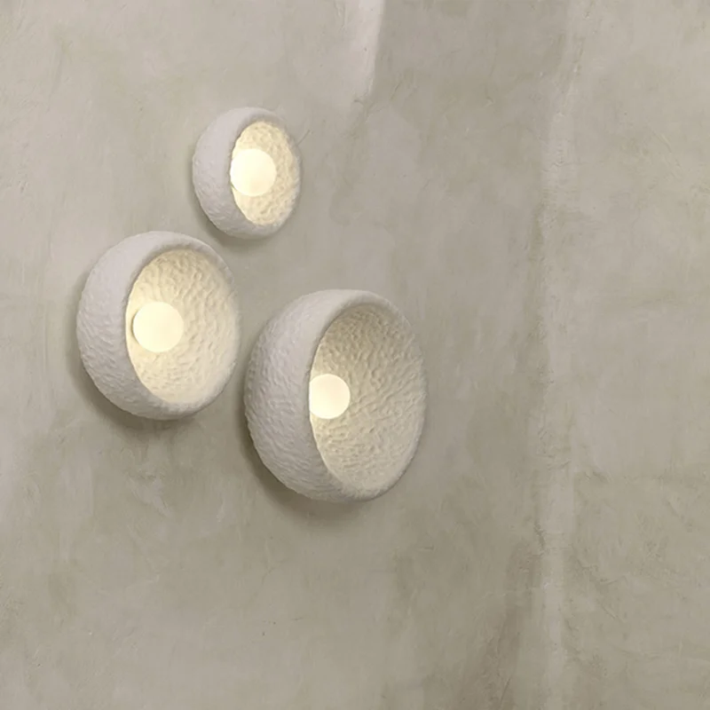 Simplified Milk White Decorative Wall Lamp Japanese Style Bed & Breakfast Tea Room Lighting Retro Background Wall LED Lamp