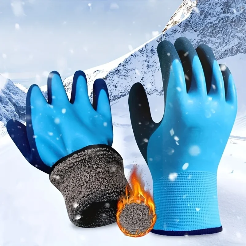 Winter Waterproof and Warm Mechanical Gloves, Suitable for Cold Weather, Low Temperature Resistant Winter Fishing
