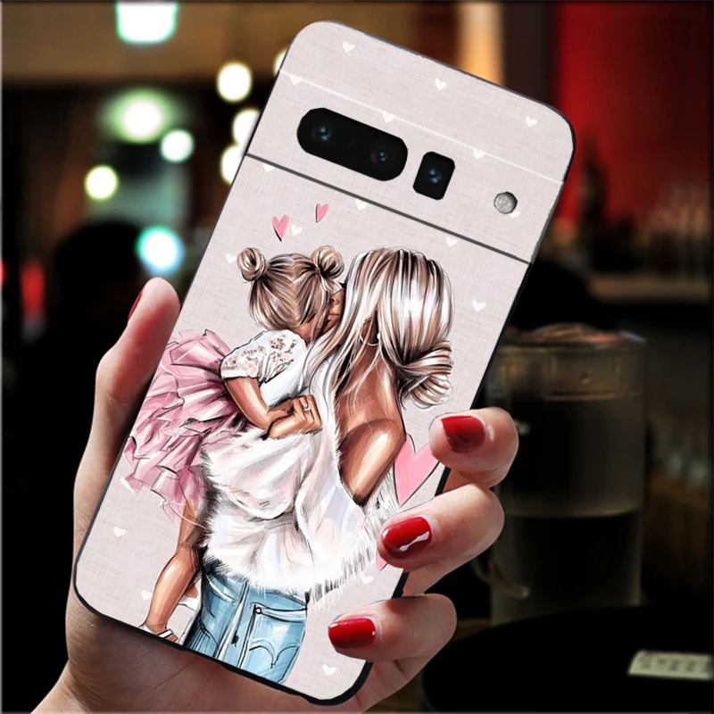 Super Mom Mother Daughter Phone Case For Google Pixel 9 Pro XL 9 8 7 Pro 8A 7A 7 6A 6 Pro Pixel 4 3 XL 5 6 4A Shell