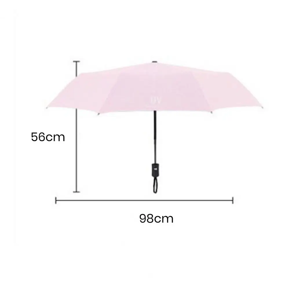 Fully Automatic Sun Umbrella Auto Open Windproof Rainproof UV With Coating Compact Folding Travel Parasol