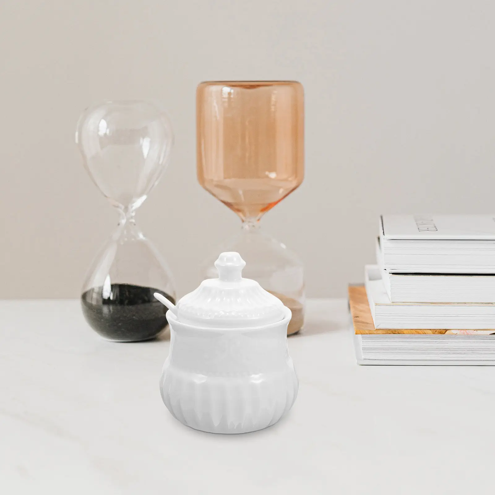 

Керамическая сахарница с ложкой, тарелка для конфет, домашняя банка для хранения приправ, незаменимый кухонный контейнер для сахара