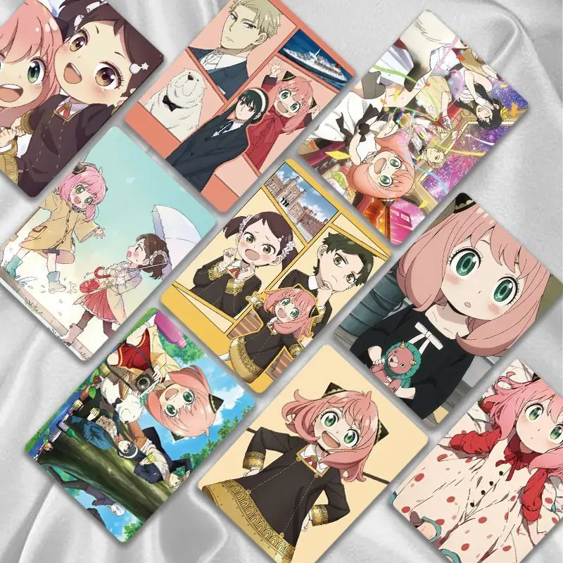 Nieuwe SPY × FAMILY Anya Forger Laid Laser Card High Color Value Anime Cartoon Printing Student Postcard Polyaroid Collection Card