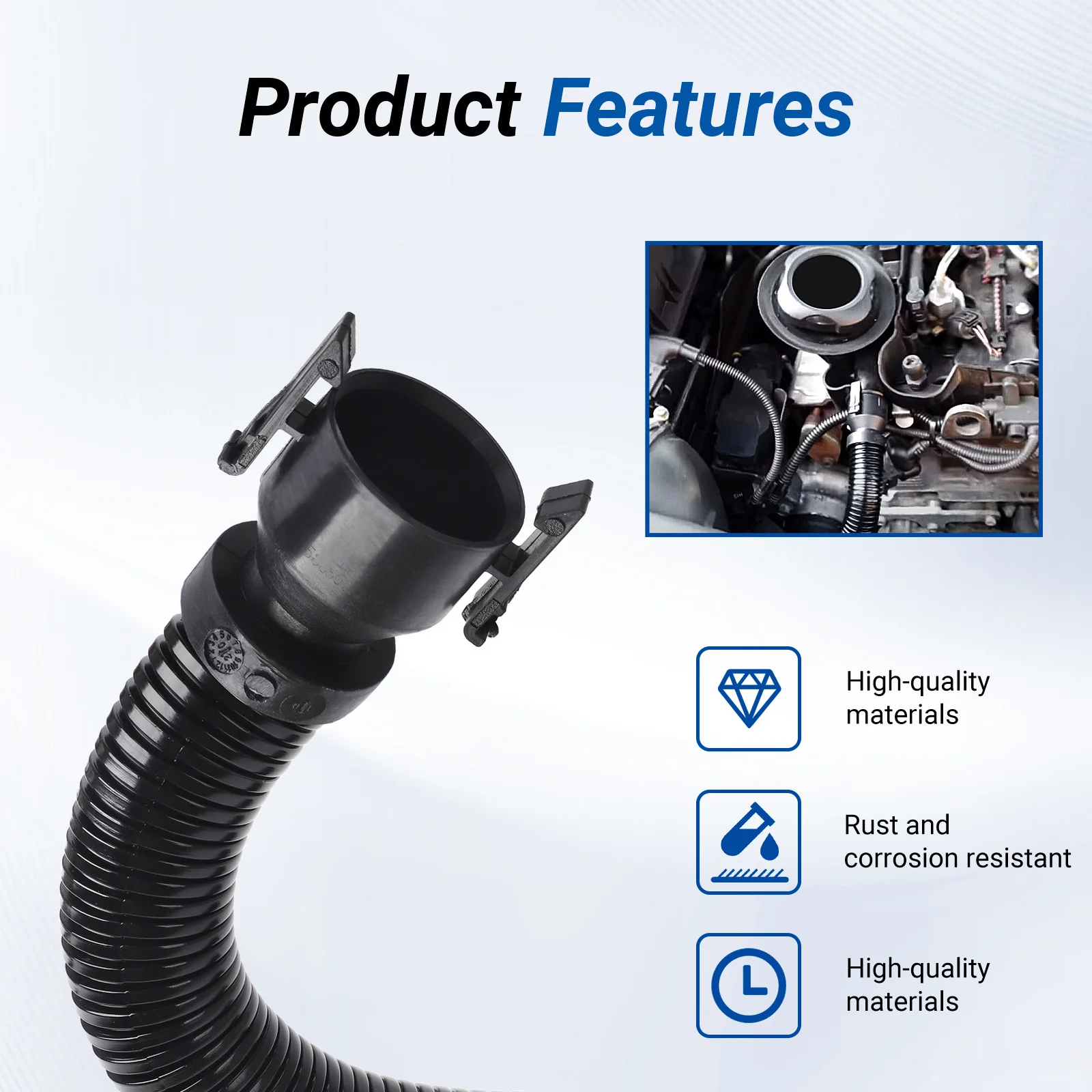 13717803842 Black PA Nylon Air Filter Intake Breather Hose Pipe Fit For BMW 1 3 4 5 6 7 X1 X3 X4 X5 X6 Series E90 E91 E92 F32