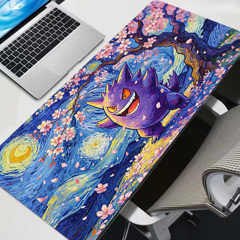 Popular Mouse Pad Gamer PC Computer Gaming Accessories kawaii Sakura Pokemon Gengar E-sports Mousepads Gamer Keyboard Desk Mat