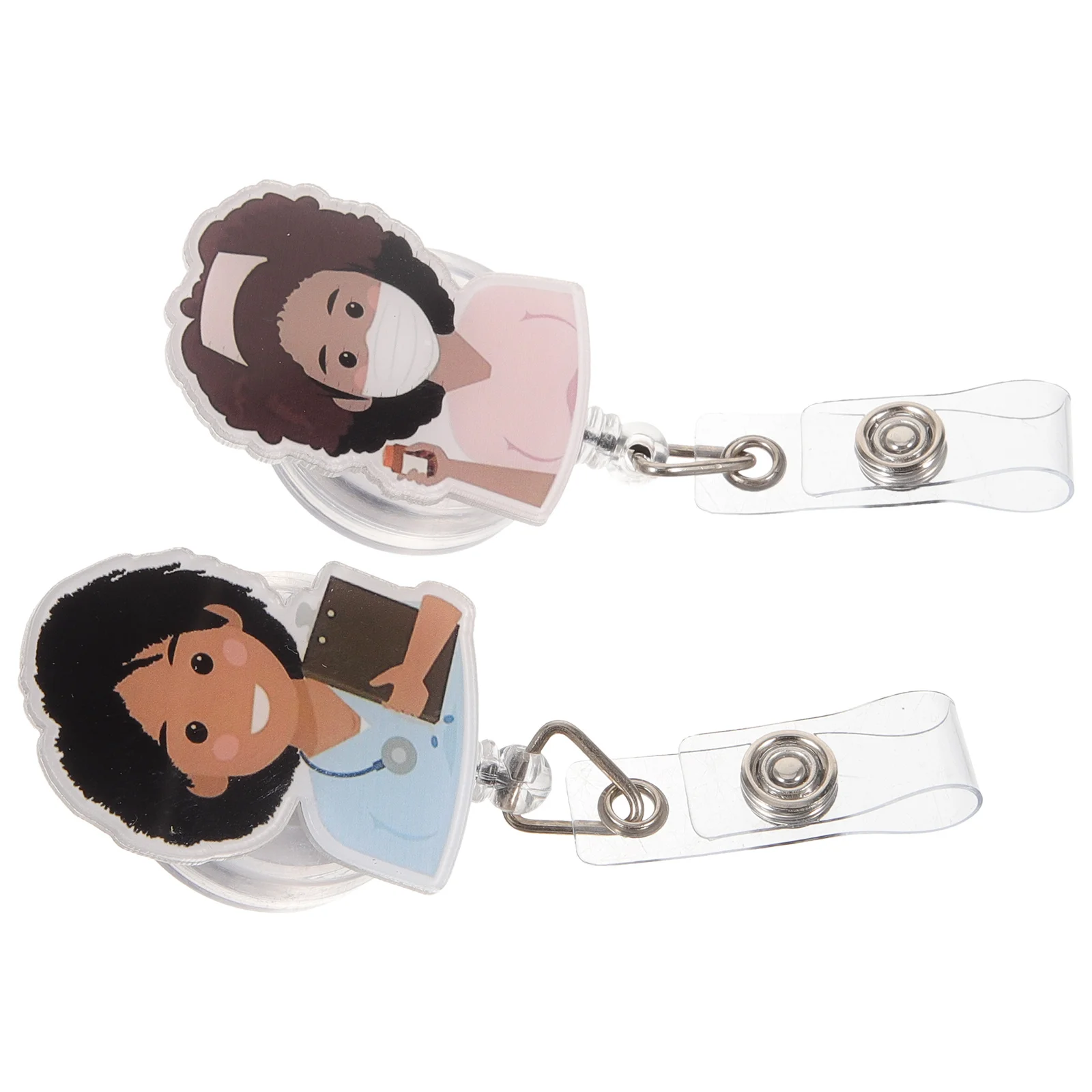2Pcs Retractable Id Card Holder Badge Clip for Nurses Doctors Name Tag Holder with Swivel Clip Lightweight Portable Design