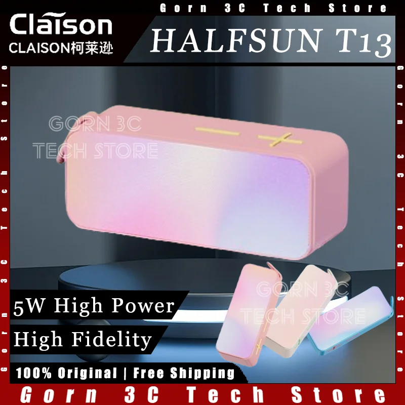 

CLAISON T13 Wireless Speaker Portable Subwoofer High Fidelity 5W High Power Bluetooth 5.0 Hifi Sound Effect Customized Speaker