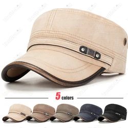 Gorra de algodón desgastado para hombre y mujer, gorro de cadete con parte superior plana ajustable, estilo clásico, informal, a la moda, para deportes al aire libre