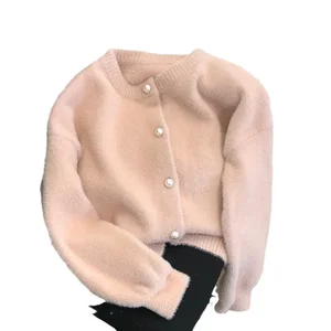 Spring Soft and Flexible Season Fine Green Fake Mint Vision Sweater Cardigan Female Design Sensitivity Niche Lazy Mesh Jacket 8 Main Sales Blouse Green Mint - №2