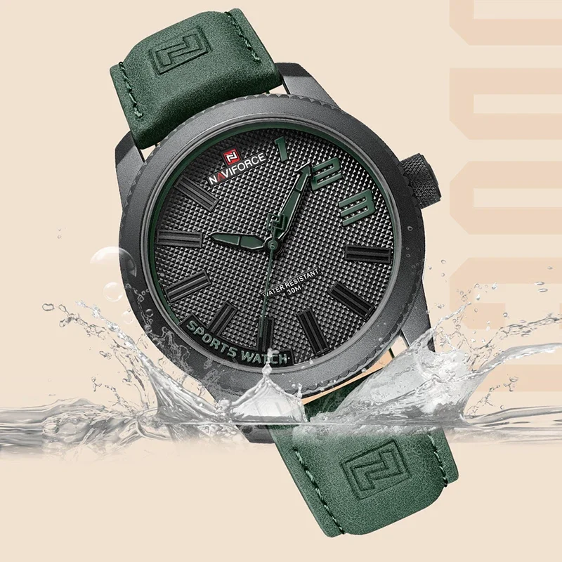 2024 New NAVIFORCE Popular Male Wristwatch Military Sports Waterproof Leather Watch Men Fashion Casual Relogio Masculino