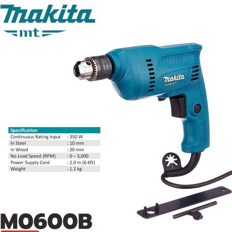 MAKITA M0600B 3/8″ Hand Power Drill 220V 350W Wired Electric Screw Driver Tool Multi-function Electric Drill with Keyed Chuck