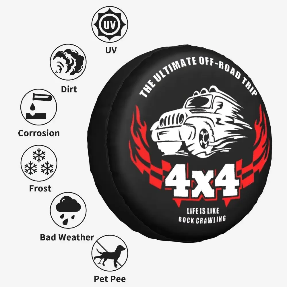Maßgefertigte Vitara Offroad Ersatzradabdeckung Tasche für Jeep Hummer Auto-Radschutz Zubehör 14" 15" 16" 17" Zoll – Detail 15