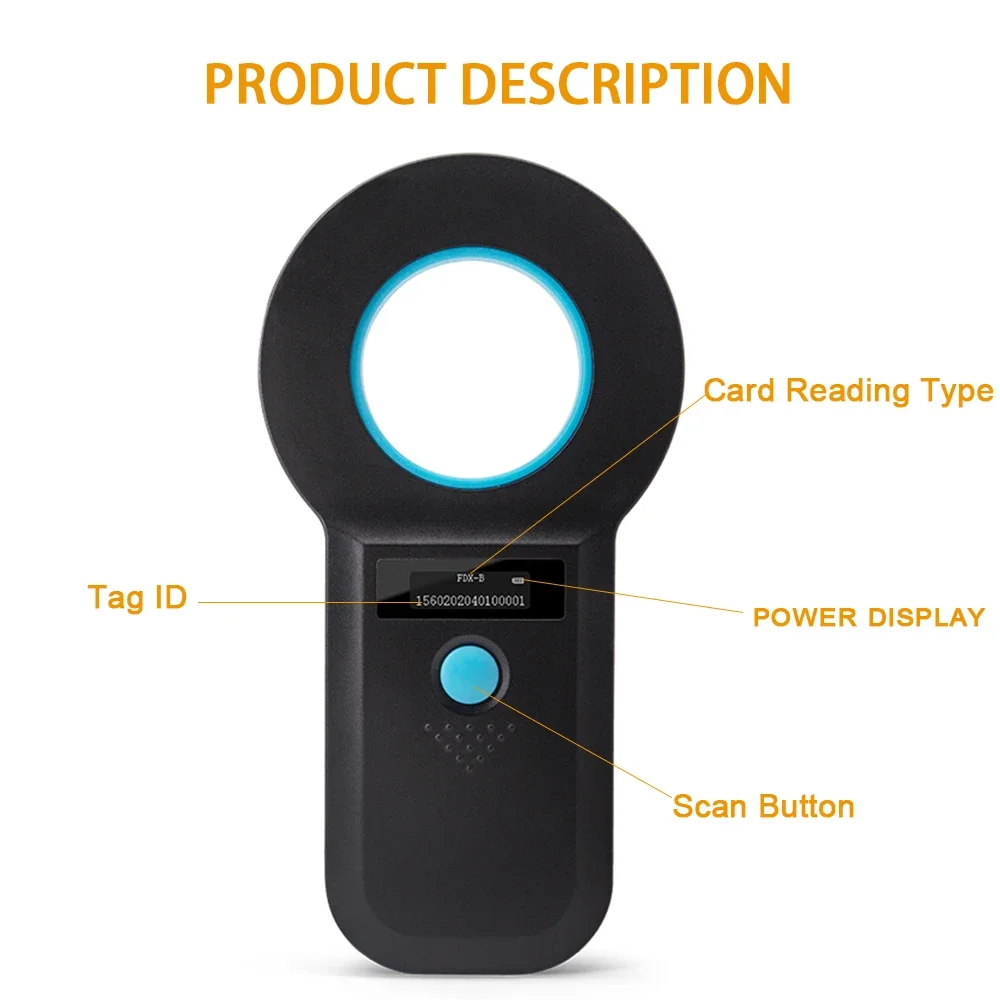 RFID Bluetooth Animal Tag Reader 134.2Khz/125Khz 15 Digits Pet Microchip Scanner Data Storage Microchip For Pet/Cat/Dog/Pig