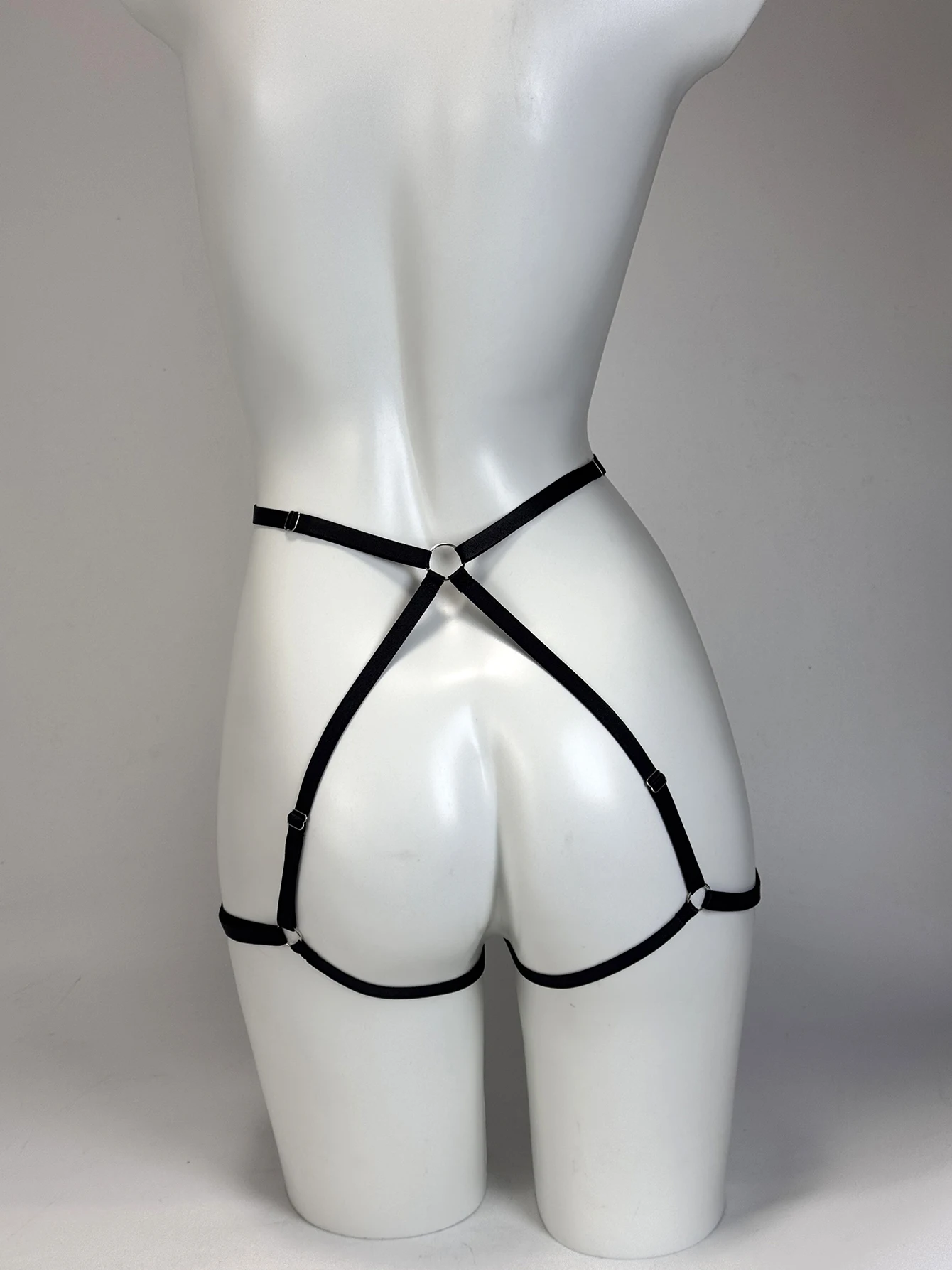 Lady's Gothic Punk Black Elasticity Harness Belt, Adjustable Waist Thigh Corset Belt,for Daily and Festival Party Body Accessory image 5