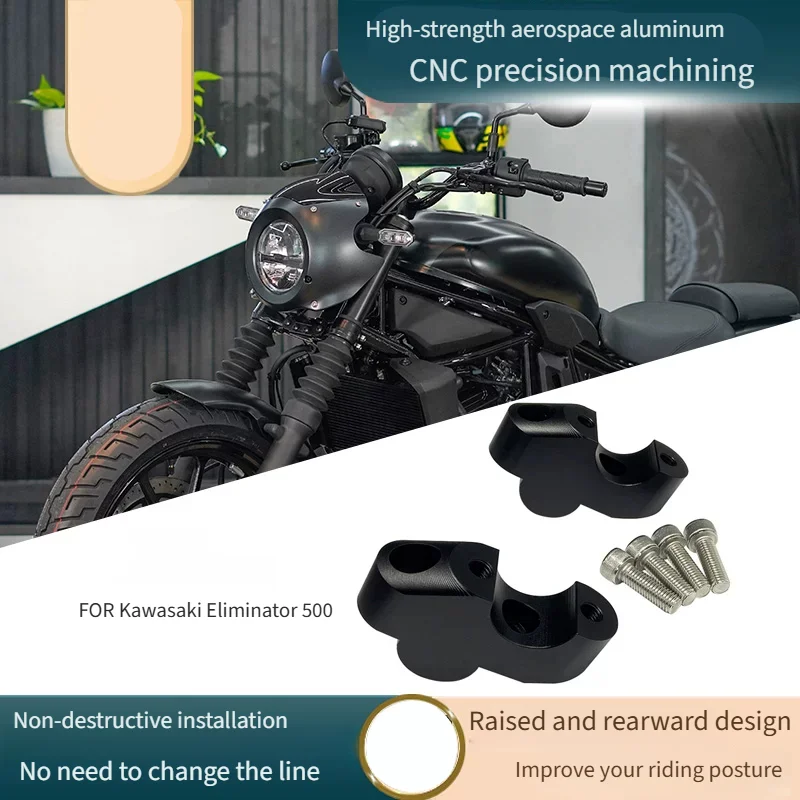 For Kawasaki Eliminator 500 W800 Handlebar Riser Pullback Elevador Manillar Moto Accesorios Moto