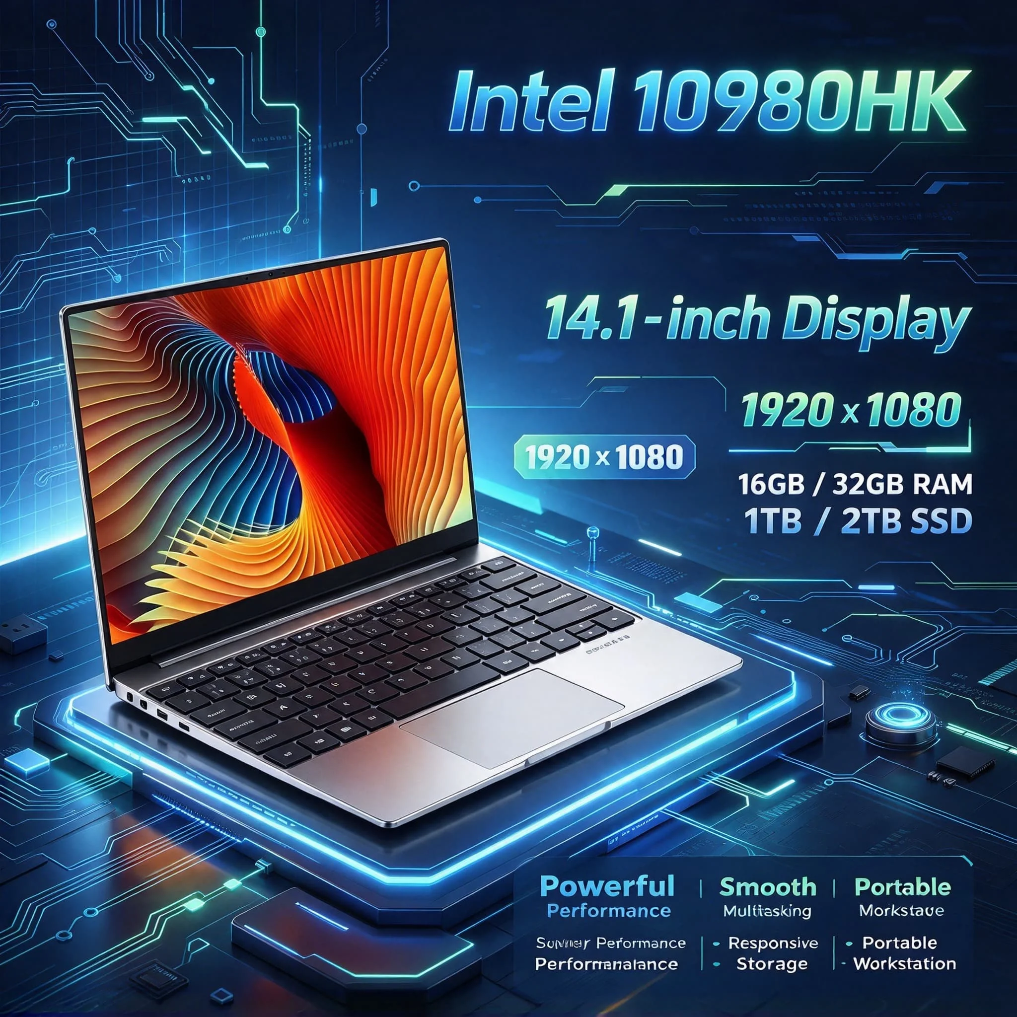 2026 Intel Core i9 10980HK Windows Laptop 14.1 Inch 32GB RAM 2TB M.2 SSD 8 Core 16 Thread Gaming Notebook Office Max