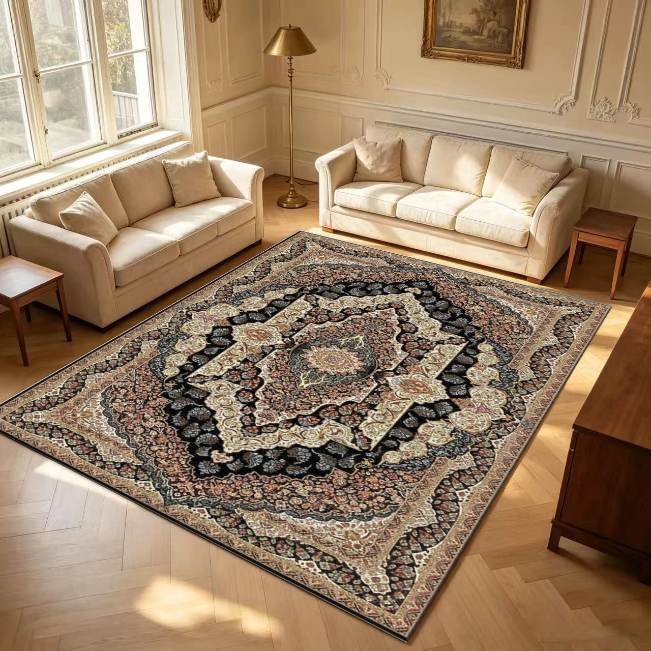 Traditional Persian Medallion Vintage Oriental Rug Carpet Flooring Living Room