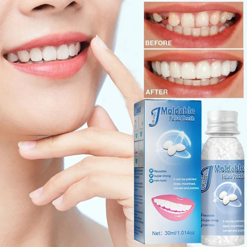 10/20/30ml Temporary Tooth Repair Beads Missing Broken Teeth Filling Material False Teeth Solid Glue Resin Denture Beauty Tools