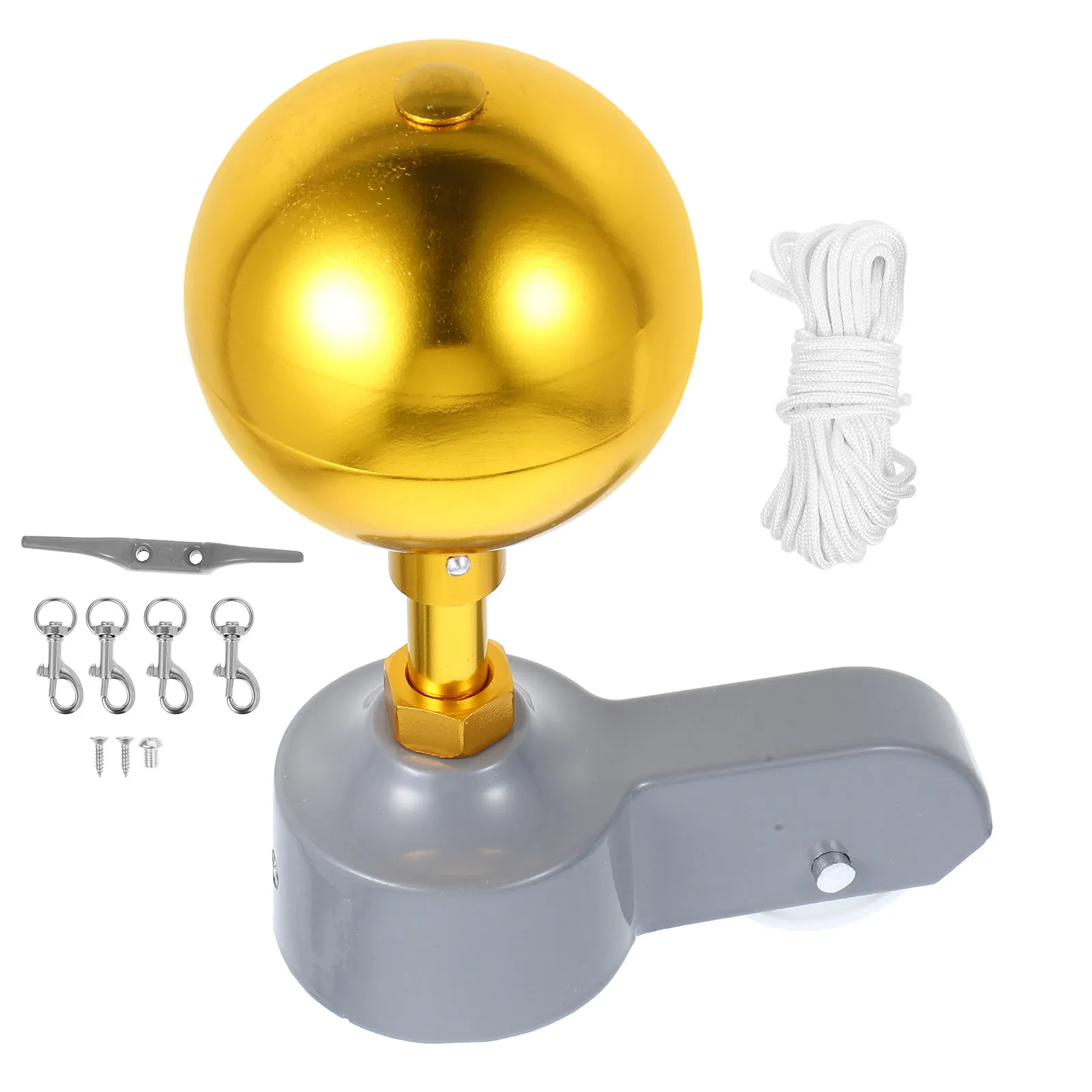 1Set Metal Flagpole Pulley Truck Cap Topper for Outdoor Flags Wind-Resistant Smooth Fluttering Easy Install Square Pole
