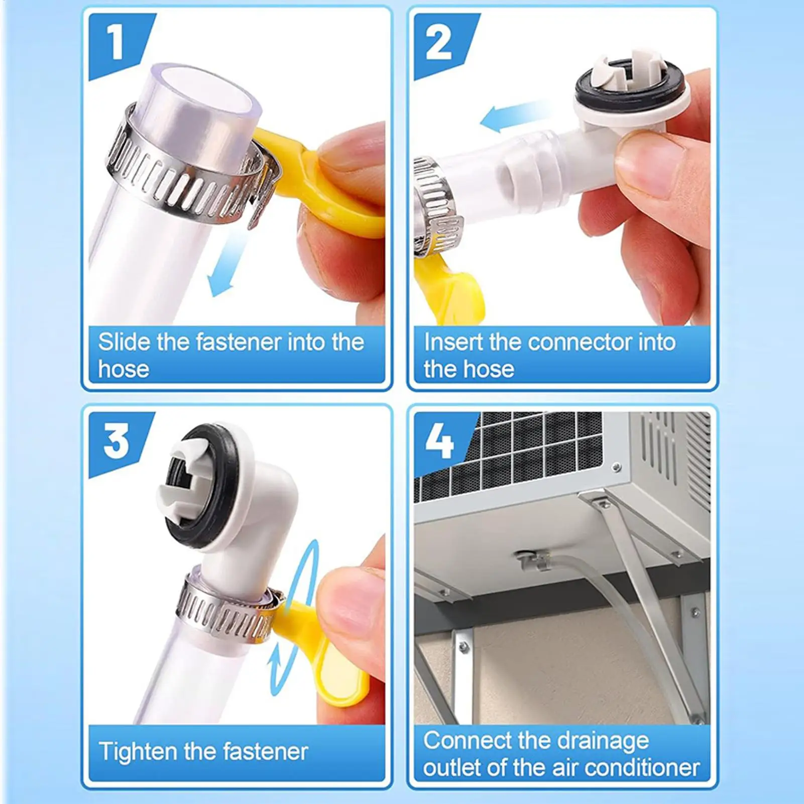 180/300cm Air Conditioner Drain Hose Portable Leakproof AC Drain Hose Kit Air Conditioner Parts AC Drain Pipe Replacement