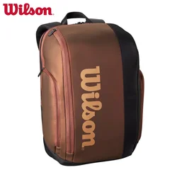 Wilson High-level Super Tour Pro Staff V14 Bolsa para raquete de tênis 2 peças Mochila para raquete Bolsa de tênis com compartimento termoregulado