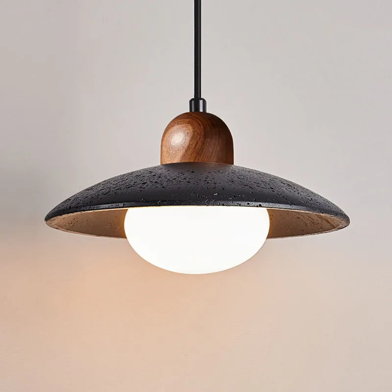 

High End Antique Style Design Retro Black Hole Stone Flying Saucer Italian Style Bar Counter Daily Lighting Small Pendant Light