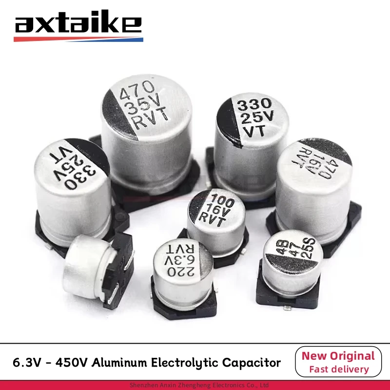 

10PCS 6.3V - 400V SMD Aluminum Electrolytic Capacitor 10V 16V 25V 35V 50V 1uF 2.2uF 4.7uF 10uF 22uF 33uF 100uF 220uF 330uF 470uF