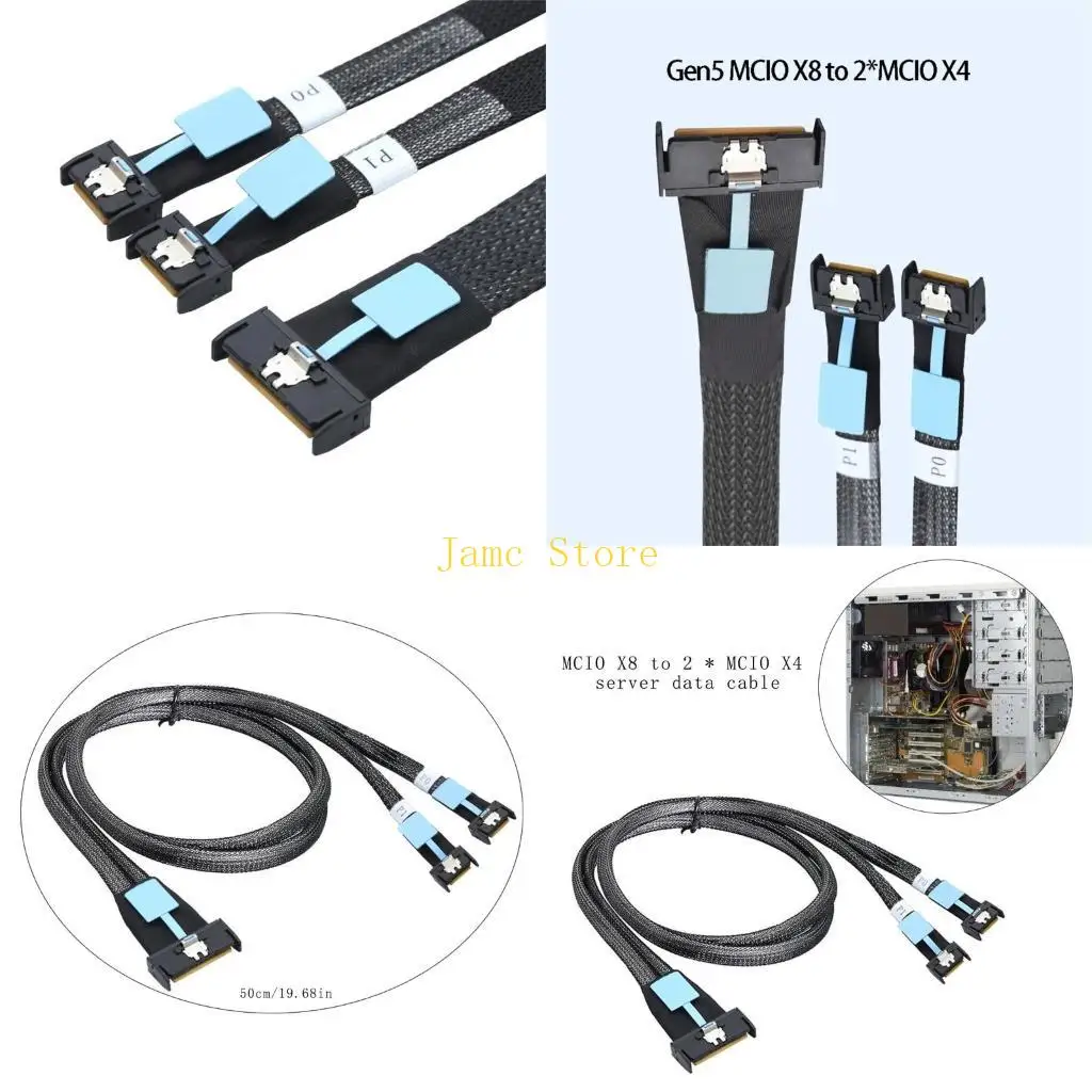

LX0B Cooledge Server Cable PCIe Gen5 Server Data Cord 1 to 2 Splitter PCIE Cord