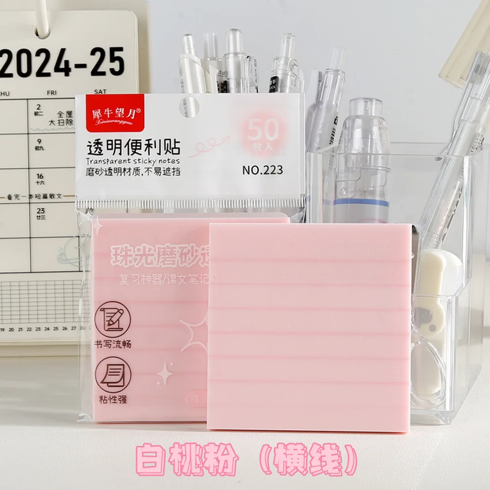 50 Sheets/pad Transparent Sticky Notes Pad PET Waterproof Posted for Take Note Memo Reminder For Students Office School Supplies
