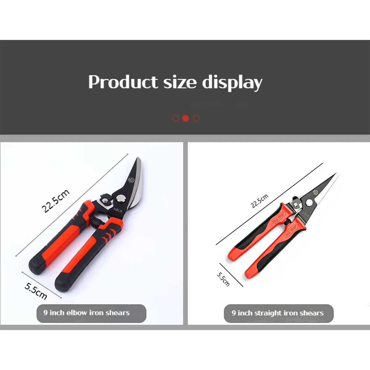 9-inch Offset/Straight Tin Snips: Stainless Steel Snips for Cutting