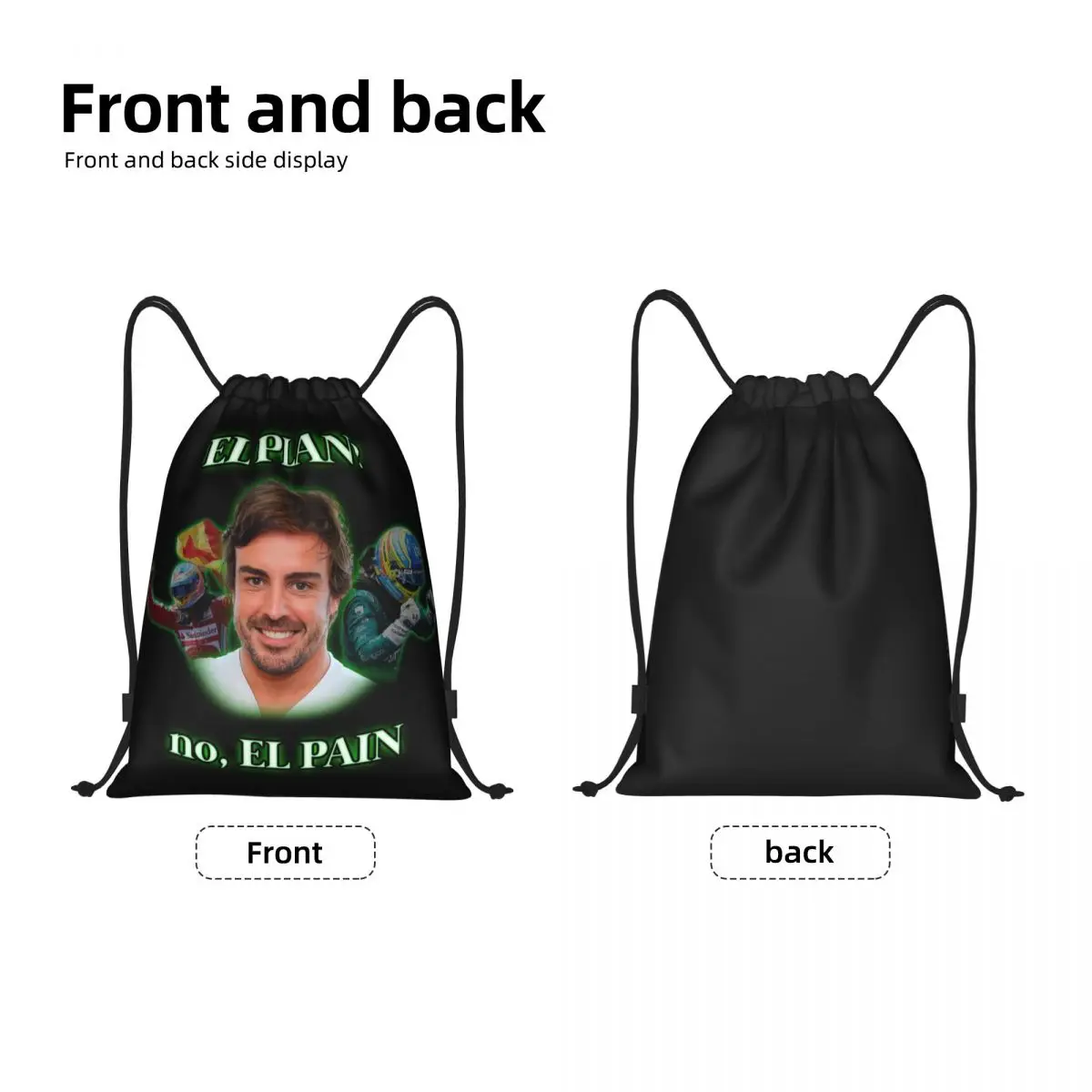 Custom Alonso EL PLAN Drawstring Backpack Bags Women Men Lightweight Sports Car Fernando Gym Sports Sackpack Sacks for Yoga