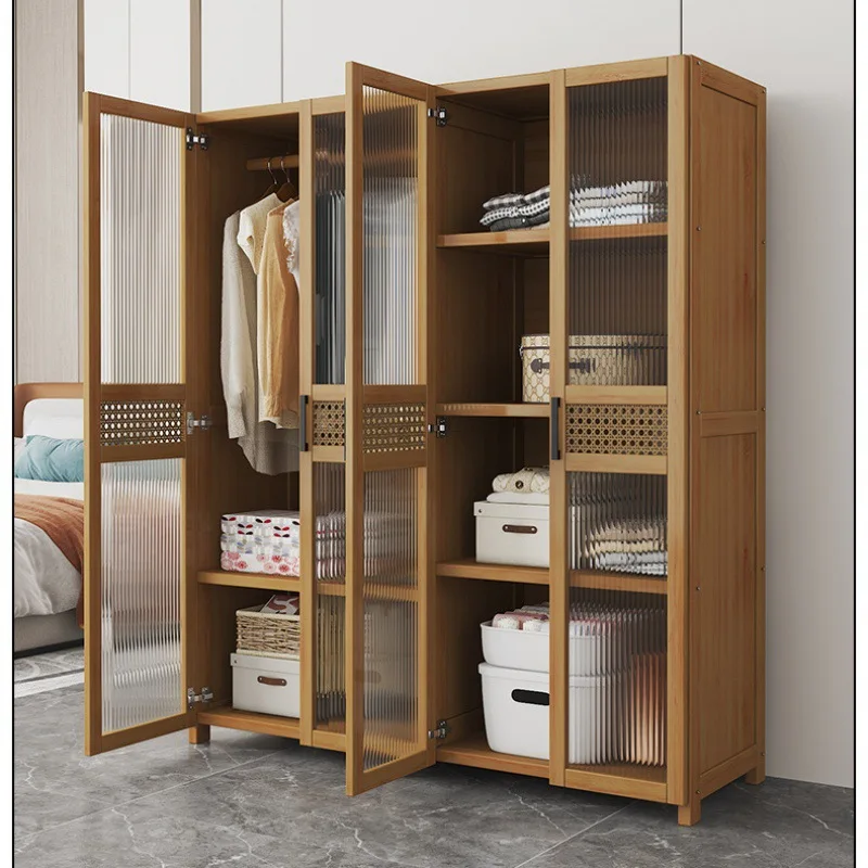 Modern Vintage Closet Ventilation Minimalist Nook Nordic Design Wooden Wardrobe Creative Dressing Armoire Indoor Furniture