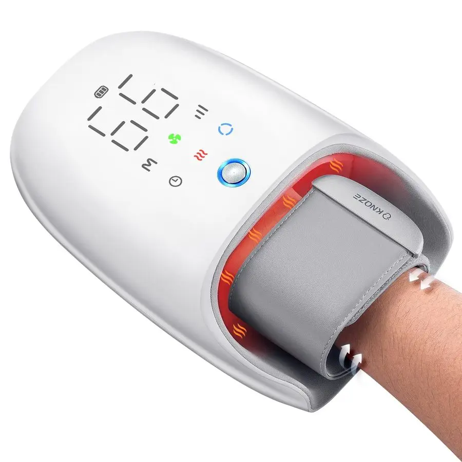 

Hand Massager with Heat and Compression, Rechargeable Touchscreen Massager with Roller Kneading for Wrist, Carpal Tunnel and Fin