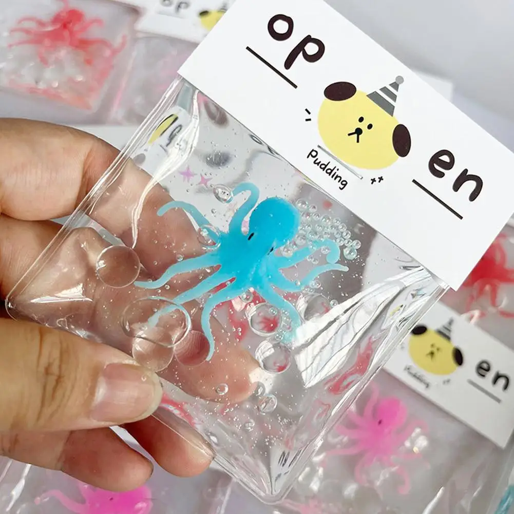 Goldfish Squishy Bag Toy Water Sensation Soft Slow Rebound Squeeze Toy Bubble Blowing Stress Relief Sensory Fidget Toy