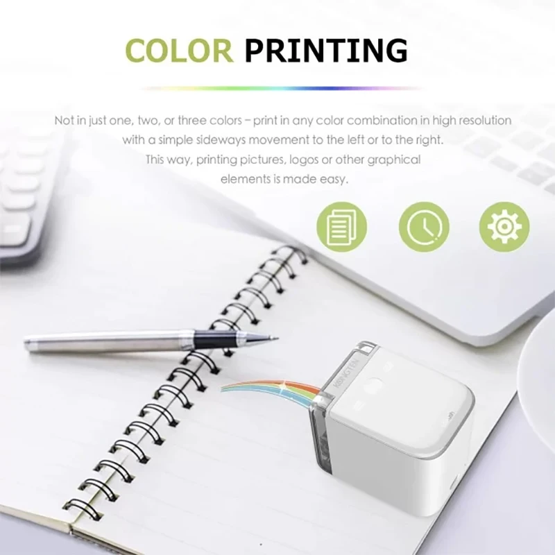 MBrush Handheld Inkjet Printer Wireless Mini Portable Color Printer Full Color Printing Cartridges DIY Printing Tattoo Logo Word