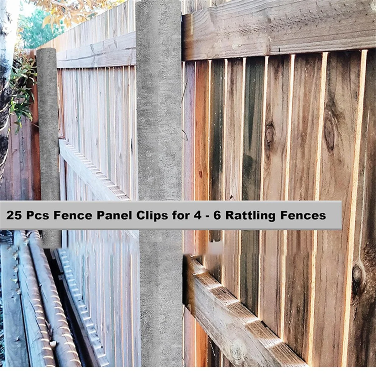 AAA87 25 Pcs Fence Panel Clips, Fence Panel Wedges to Stop Fence Panels Rattling, Fence Wedges to Stop Banging