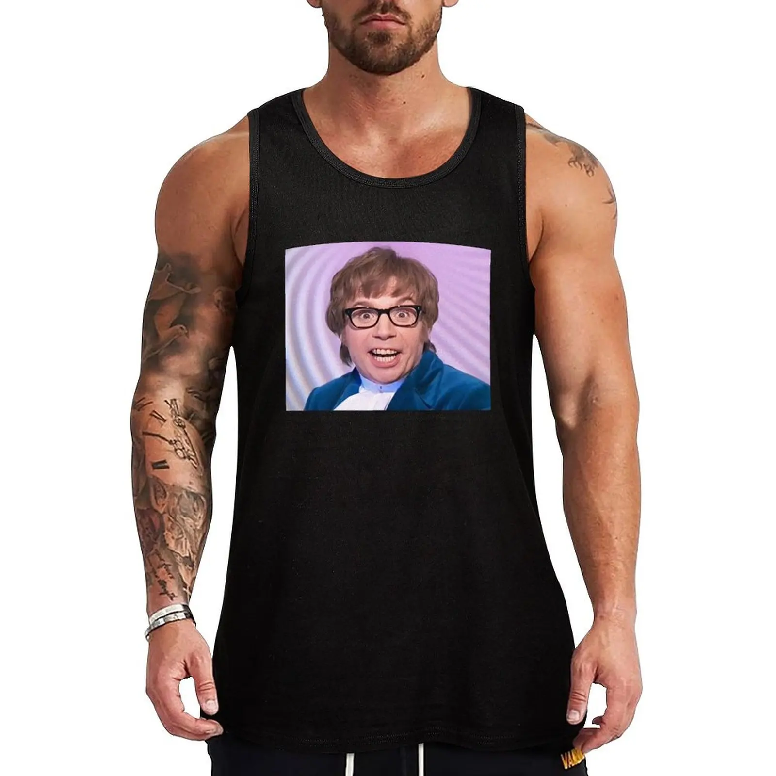 

Austin Powers Shirt / Tote Bag Tank Top Basic Sleeveless Casual Tee Solid Lightweight Top